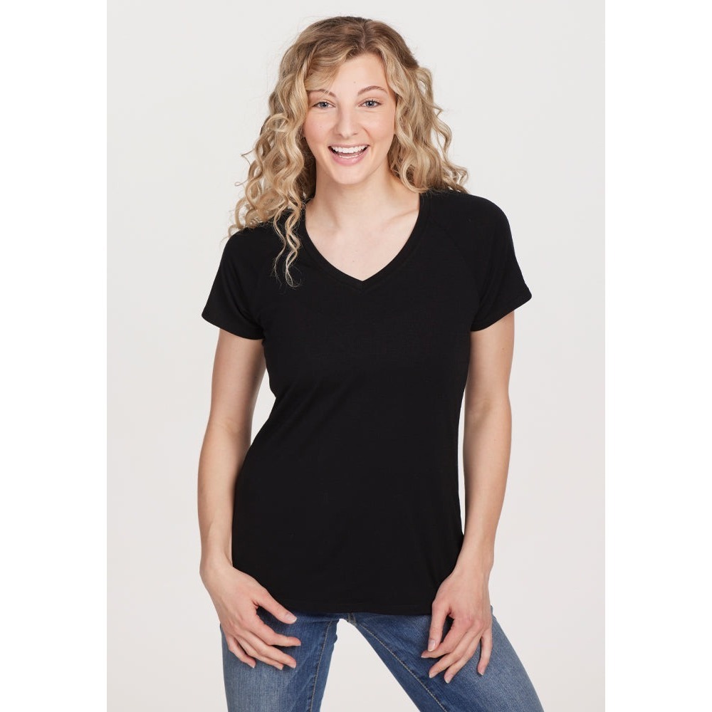 Woolx Mia Merino Wool V-Neck Tee